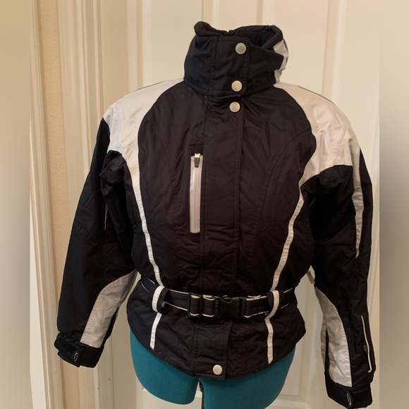 Black & White Obermeyer Ski/Snowboarding Jacket - Size 8 - Picture 1 of 6